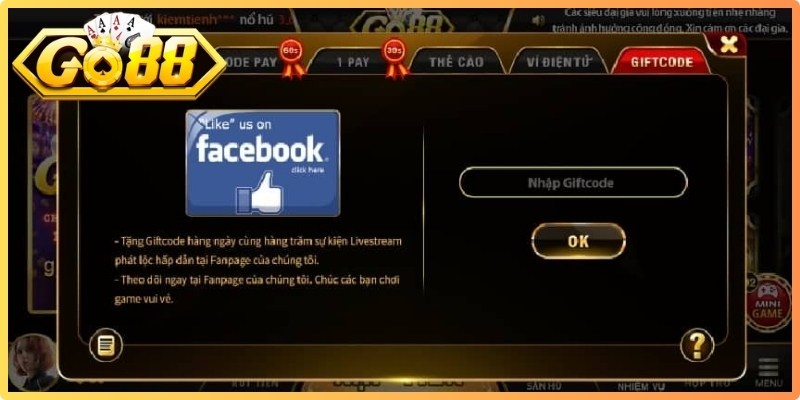 Khuyến Mãi Go88 - Cơ Hội Nhận Quà Khủng Gia Tăng Vốn 1 Khuyến mãi Go88 giúp người chơi trải nghiệm tốt hơn